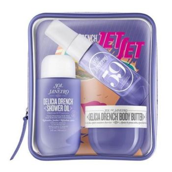 Set de ingrijire Sol De Janeiro, Delicia Drench Jet, 3 bucati, unt de corp 50 ml, spray 30 ml, gel dus 90 ml