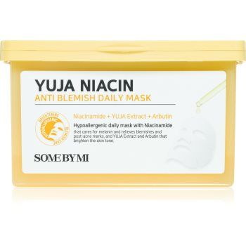 Some By Mi Yuja Niacin Anti Blemish Daily Mask mască textilă iluminatoare pentru uniformizarea nuantei tenului