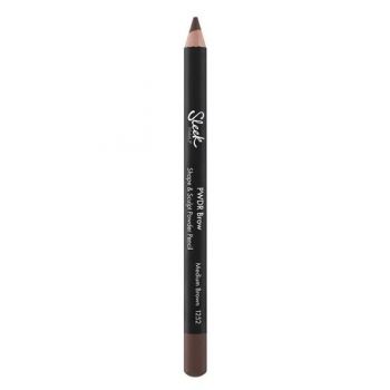 Creion pentru Sprancene - Sleek MakeUP PWDR Brow Pencil, nuanta Medium Brown, 1.29 g