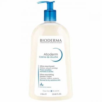 Crema de dus Bioderma Atoderm pentru piele sensibila, uscata si foarte uscata, 1000 ml