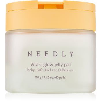 NEEDLY Vita C Glow Jelly Pad dischete demachiante pentru o piele mai luminoasa