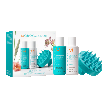 Set trio de ingrijire a scalpului Moroccanoil Scalp Discovery Kit 2x70ml 1x1buc