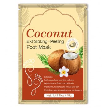 sosete Exfoliante cu Cocos pentru Picioare, Reparare Profunda si Calcaie Fine