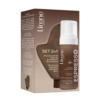 Spuma de corp autobronzantă Espresso + mănușă de aplicare Lirene Pefect Tan, 150ml