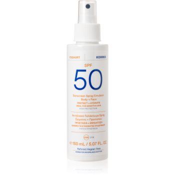 Korres Yoghurt Sunscreen lotiune protectoare pentru plaja pentru fata si corp