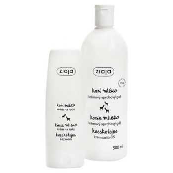 Set crema de baie 500 ml si crema de maini 80 ml, continut lapte de capra, Ziaja