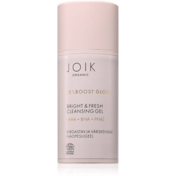 JOIK Organic Re-Boost Glow gel de curatare racoritor cu efect de exfoliere