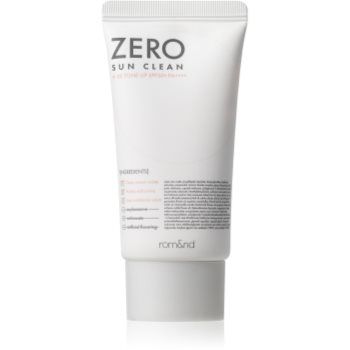 rom&nd Zero Sun Clean crema tonica iluminatoare cu efect de hidratare SPF 50+