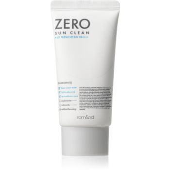 rom&nd Zero Sun Clean fluid protector cu minerale pentru fata SPF 50+