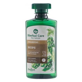 SHORT LIFE - Sampon cu Extract de Hamei pentru Volum - Farmona Herbal Care Hops Shampoo for Dull and Flat Hair with No Volume, 330 ml