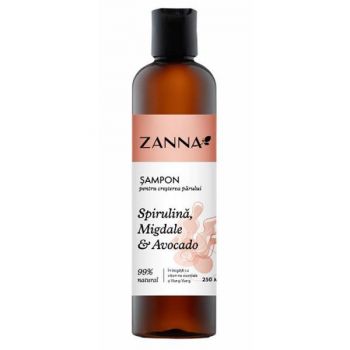SHORT LIFE - Sampon pentru Cresterea Parului cu Spirulina, Migdale si Avocado Zanna, 250 ml