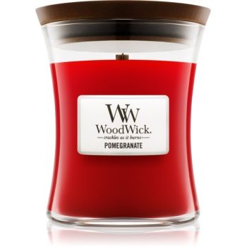 Woodwick Pomegranate lumânare parfumată cu fitil din lemn