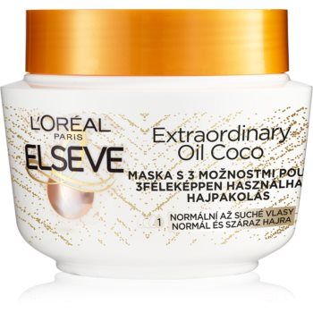 L’Oréal Paris Elseve Extraordinary Oil Coconut mască nutritivă cu ulei de cocos, pentru păr normal spre uscat