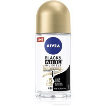 Nivea Invisible Black & White Silky Smooth deodorant roll-on antiperspirant pentru femei