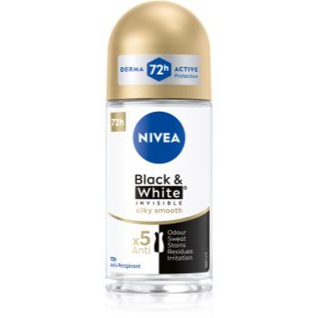 NIVEA Invisible Black & White Silky Smooth deodorant roll-on antiperspirant pentru femei