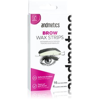 andmetics Wax Strips Brow benzi depilatoare cu ceara rece pentru sprâncene