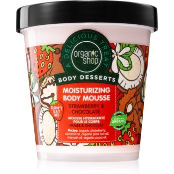 Organic Shop Body Desserts Strawberry & Chocolate spuma de corp cu efect de hidratare