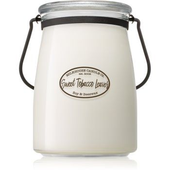 Milkhouse Candle Co. Creamery Sweet Tobacco Leaves lumânare parfumată Butter Jar