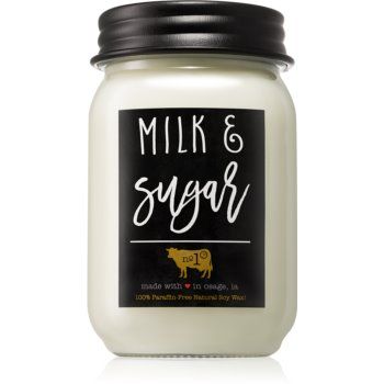 Milkhouse Candle Co. Farmhouse Milk & Sugar lumânare parfumată Mason Jar