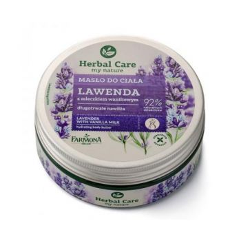 Unt Hidratant de Corp cu Lavanda si Lapte de Vanilie - Farmona Herbal Care Lavender with Vanilla Milk Salt Body Scrub, 200ml la reducere