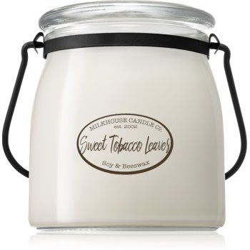 Milkhouse Candle Co. Creamery Sweet Tobacco Leaves lumânare parfumată Butter Jar