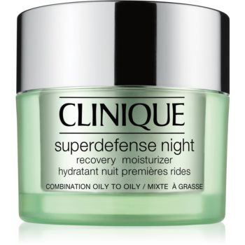 Clinique Superdefense™ Night Recovery Moisturizer Crema de noapte hidratanta anti-rid pentru ten gras și mixt