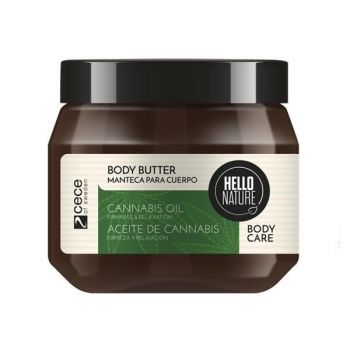 Unt pentru corp cu ulei Bio de Canabis pentru Flexibilitate & Relaxarea pielii Hello Nature 250 ml