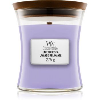 Woodwick Lavender Spa lumânare parfumată cu fitil din lemn