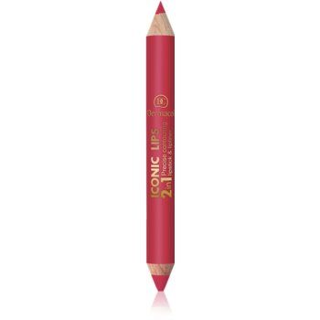 Dermacol Iconic Lips ruj și creion pentru conturul buzelor 2 in 1