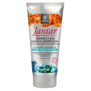 Masca Minerala Secventiala cu Extract de Chihlimbar si Minerale pentru Toate Tipurile de Par - Farmona Jantar Sequential Mineral Mask with Amber Extract and Minerals for All Hair Types, 200ml