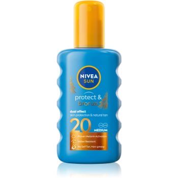 Nivea Sun Protect & Bronze spray de corp pentru un bronz intens SPF 20 de firma originala