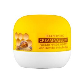 Vaselina Cosmetica Regeneratoare pentru Maini si Picioare cu Lavanda si Galbenele Camco, 50ml Vaselina Cosmetica Regeneratoare pentru Maini si Picioare cu Lavanda si Galbenele Camco, 50ml