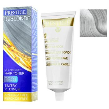 Vopsea de Par Semi-Permanenta Rosa Impex Prestige VIP's BeBlonde Hair Toner, nuanta BB02 Silver Effect, 100ml de firma originala