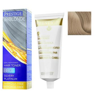 Vopsea de Par Semi-Permanenta Rosa Impex Prestige VIP's BeBlonde Hair Toner, nuanta BB08 Sparkling Titanium, 100ml ieftina