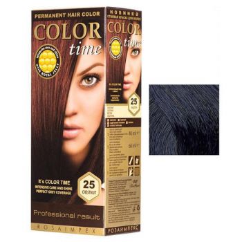 Vopsea Permanenta pentru Par Rosa Impex Color Time, nuanta 11 Blue Black