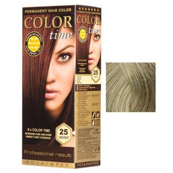 Vopsea Permanenta pentru Par Rosa Impex Color Time, nuanta 81 Ash Blonde