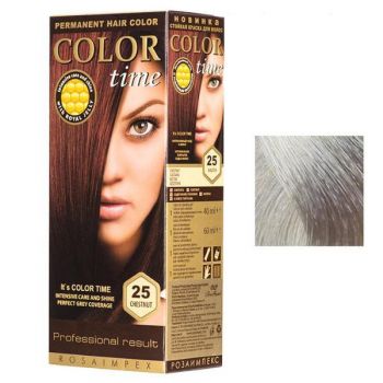 Vopsea Permanenta pentru Par Rosa Impex Color Time, nuanta 88 Silver Blonde