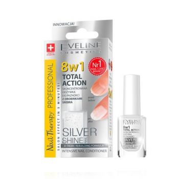 Tratament profesional pentru unghii 8 in 1, Eveline Cosmetics, Silver Shine, 12ml