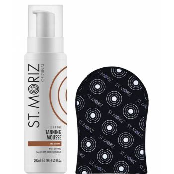 Set pentru autobronzare profesionala ST MORIZ cu Spuma Medium XL si Manusa la reducere