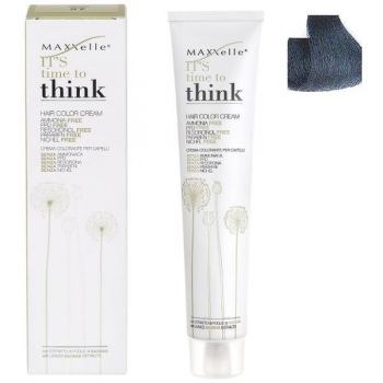 Vopsea de Par Demi-permanenta cu Ulei de Argan - Maxxelle Think Hair Color Cream, nuanta 1.10 Blue Black