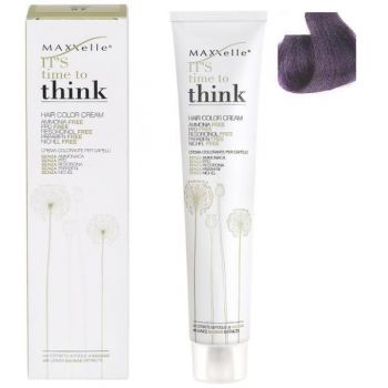 Vopsea de Par Demi-permanenta cu Ulei de Argan - Maxxelle Think Hair Color Cream, nuanta 5.20 Purple Light Chestnut Brown