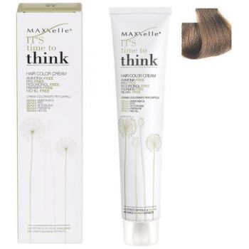 Vopsea de Par Demi-permanenta cu Ulei de Argan - Maxxelle Think Hair Color Cream, nuanta 7.01 Iceberg Natural Blonde