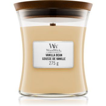 Woodwick Vanilla Bean lumânare parfumată cu fitil din lemn