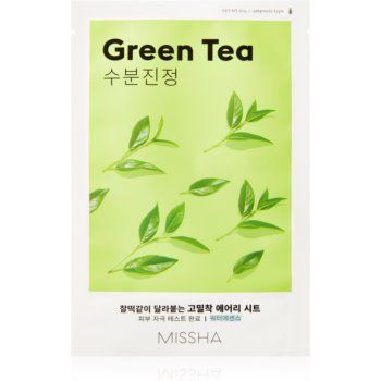 Missha Airy Fit Green Tea mască textilă calmantă cu efect de hidratare